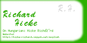 richard hicke business card